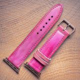 Ремінець із натуральної шкіри Pink для годинника Apple Watch (series 8/7/SE/6/5/4/3/2) SKU0040-14 фото