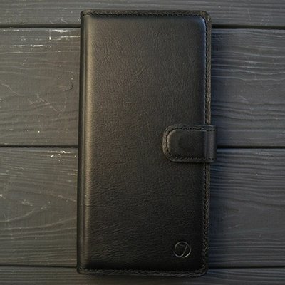 Классический кожаный чехол-книжка ELITE для Samsung Series S ручной работы | Черный SKU0001-3 фото