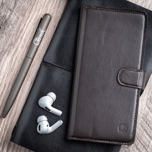 Классический кожаный чехол-книжка ELITE для Samsung Series S ручной работы | Коричневый SKU0001-5 фото