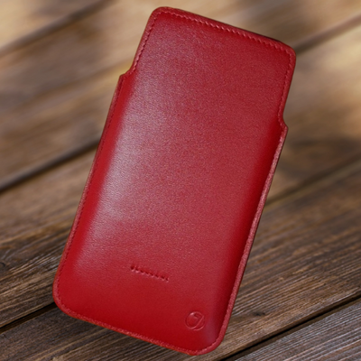 Чехол карман из натуральной кожи Red для Samsung Note Series ручной работы | Красный SKU0010-15 фото