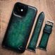 Чохол бампер зі натуральної шкіри Exclusive для Xiaomi Mi Series ручне фарбування | Зелений SKU0020-6 фото 7