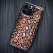 Handcrafted Piton Snake Leather Bumper for Apple Iphone | Golden