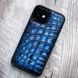 Чохол накладка зі шкіри крокодила Crocсo для Xiaomi Mi Series пофарбований | Синій SKU0020-7 фото 1