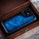 Чохол бампер зі натуральної шкіри Exclusive для Apple Iphone ручне фарбування | Синій SKU0020-8 фото 5