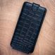 Чохол фліп із натуральної шкіри з тисненням під крокодила Crocсo для Apple Iphone | Чорний SKU0030-2 фото 1