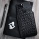 Чехол карман из кожи крокодила Crocodille для Samsung M Series ручной работы | Черный SKU0010-1 фото 4