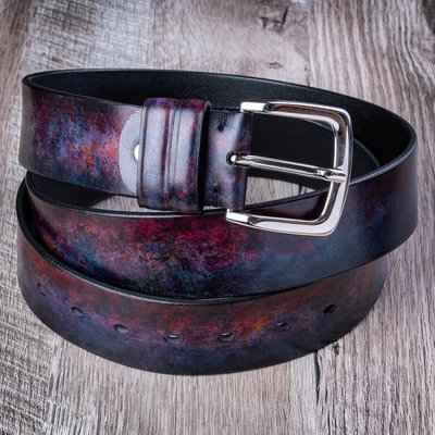 Gradient One Calf leather Belt | Violet-Dark Blue SKU0070-1 photo