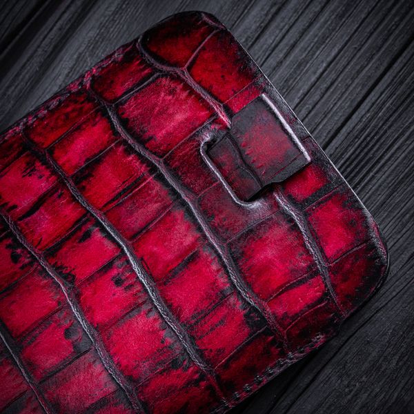 Чехол карман из кожи ящерицы Wizard окрашен | Красный SKU0010-2 фото