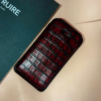 Чохол карман зі шкіри ящірки Wizard для Samsung M Series, пофарбований | Бордо SKU0010-3 фото