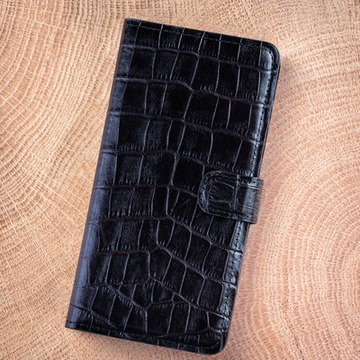 Crocodile Leather Book Case for Apple iPhone | Dark Bordeaux | Glossy SKU0002-4 photo
