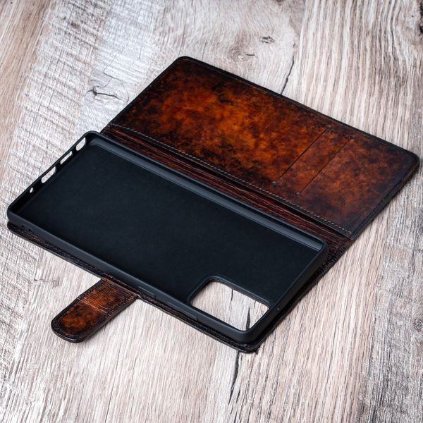 Vintage Leather Book Case Exclusive for Samsung Series S | Handmade | Marble SKU0003-2 photo