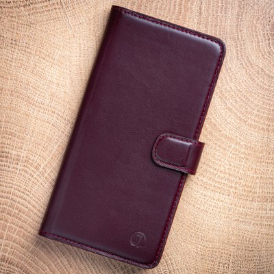 Классический кожаный чехол книжка ELITE для Xiaomi Mi Series ручной работы | Бордо SKU0001-1 фото