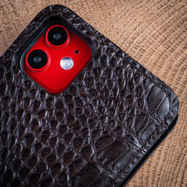 Liberty Leather Flip Case for Xiaomi Mi Series Crocodile Leather | Brown SKU0030-5 photo