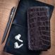 Чехол флип Liberty из натуральной кожи под крокодила для Xiaomi Mi Series | Коричневый SKU0030-5 фото 6