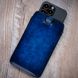 Чохол карман зі "живої" шкіри Exclusive для Samsung M Series ручне фарбування | Синій SKU0010-5 фото 2