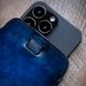 Чохол карман зі "живої" шкіри Exclusive для Samsung M Series ручне фарбування | Синій SKU0010-5 фото 4