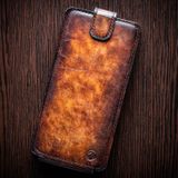 Exclusive Leather Flip Case for Apple iPhone Handmade | Brown SKU0030-4 photo