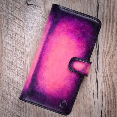 Vintage Leather Book Case Exclusive for Xiaomi Mi Series | Handmade | Violet SKU0003-5 photo