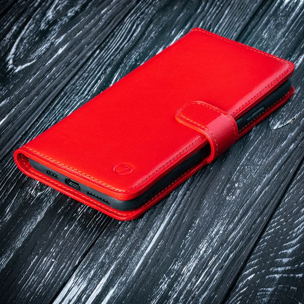 Классический кожаный чехол книжка ELITE для Xiaomi Mi Series ручной работы | Красный SKU0001-2 фото