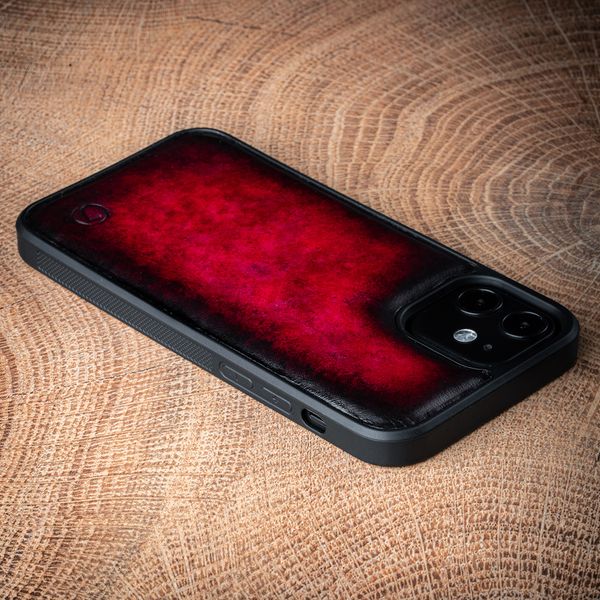 Чохол бампер зі натуральної шкіри Exclusive для Xiaomi Series ручне фарбування | Червоний SKU0020-9 фото