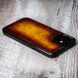 Пластиковий чохол бампер зі натуральної шкіри Solid для Apple Iphone ручне фарбування | Золотий SKU0021-1 фото 4