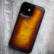 Пластиковий чохол бампер зі натуральної шкіри Solid для Apple Iphone ручне фарбування | Золотий SKU0021-1 фото 1