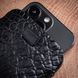 Чохол карман з натуральної шкіри під крокодила Crocodille для Samsung A Series ручної роботи | Чорний SKU0010-4 фото 4