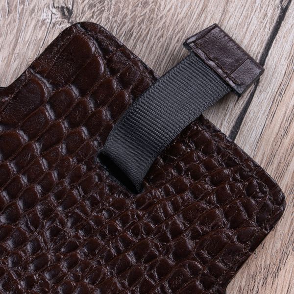 Чохол карман із телячої шкіри під крокодила Сhic Сrocodile для Xiaomi Mi Series | Коричневий SKU0010-13 фото