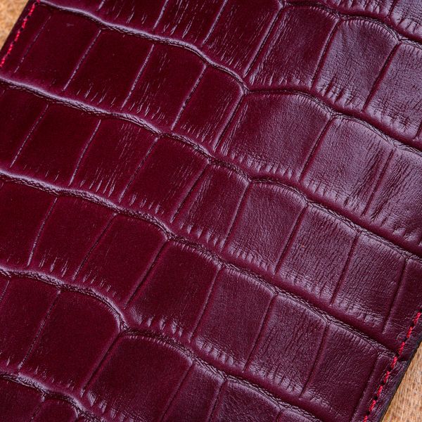 Чохол карман із телячої шкіри під крокодила Сhic Сrocodile для Xiaomi Mi Series | Бордовий SKU0010-14 фото