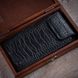 Закрытый чехол карман из кожи крокодила Crocodille с застежкой для Samsung Note Series | Черный SKU0010-9 фото 5