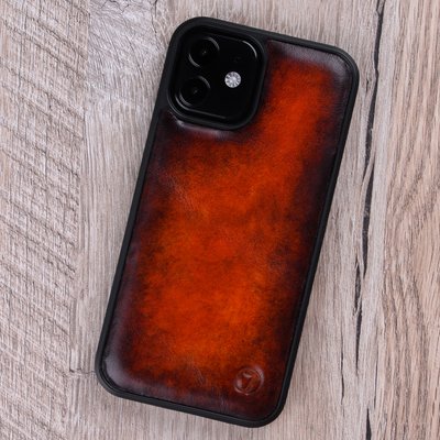 Natural Leather Exclusive Bumper Case for Xiaomi Mi Series Hand-Painted | Brown SKU0020-19 photo