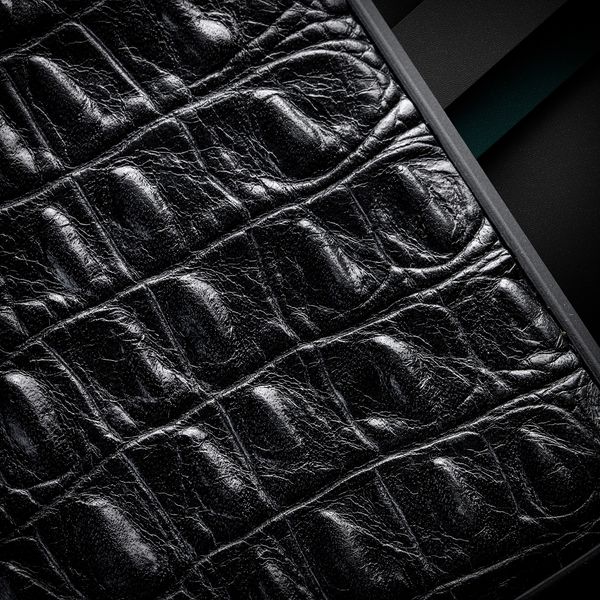 Handmade Black Alligator Leather Bumper Case for Samsung Series S SKU0020-2 photo