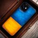 Natural Leather Exclusive Bumper Case for Samsung Series S Hand-Painted | Blue-Yellow SKU0020-13 photo 4