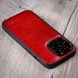 Чохол бампер зі натуральної шкіри Exclusive для Iphone ручне фарбування | Яскравий червоний SKU0020-18 фото 5