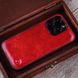 Чохол бампер зі натуральної шкіри Exclusive для Iphone ручне фарбування | Яскравий червоний SKU0020-18 фото 8