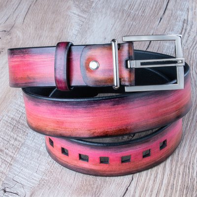 Gradient Three Belt | Natural Calf Leather | Pink SKU0070-4 photo