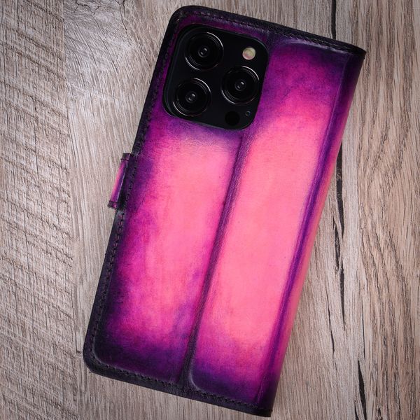 Винтажный кожаный чехол книга Exclusive для Xiaomi Series | Фиолетовый SKU0003-5 фото