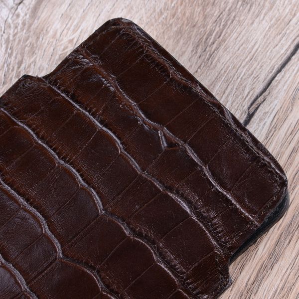 Чохол карман із телячої шкіри під крокодила Сhic Сrocodile для Xiaomi Series | Коричневий SKU0010-13 фото