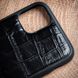 Чохол бампер зі шкіри крокодила Crocodille для Apple Iphone ручна робота | Чорний SKU0020-1 фото 4