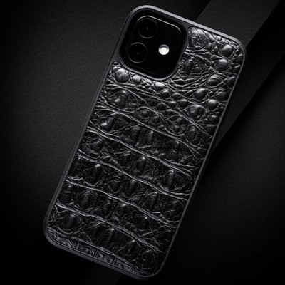Handmade Black Alligator Leather Bumper Case for Samsung A Series SKU0020-2 photo