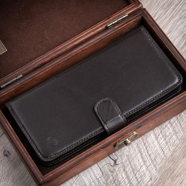 Classic handmade leather book сases ELITE for Samsung A Series | Brown SKU0001-5 photo