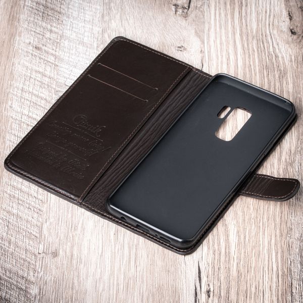 Classic handmade leather book сases ELITE for Samsung A Series | Brown SKU0001-5 photo