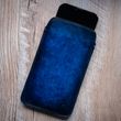 Чохол карман зі "живої" шкіри Exclusive для Apple Iphone ручне фарбування | Синій SKU0010-5 фото