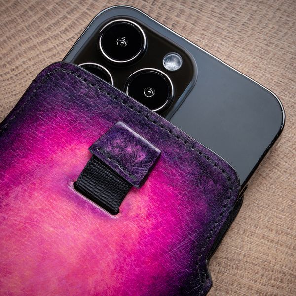 Чохол карман зі "живої" шкіри Exclusive для Xiaomi Mi Series ручне фарбування | Фіолетовий SKU0010-11 фото