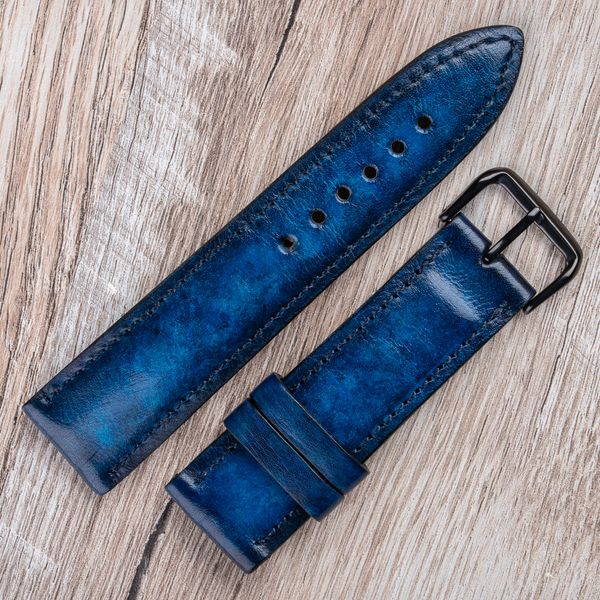 Gift set Blue made of genuine leather (pouch + strap) SKU0150-5 photo