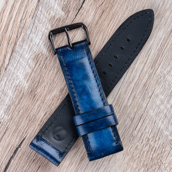 Gift set Blue made of genuine leather (pouch + strap) SKU0150-5 photo