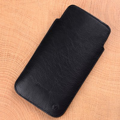 Чохол карман з натуральної шкіри Black для Iphone ручної роботи | Чорний SKU0010-12 фото