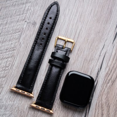 Classic Black Genuine Leather Watch Strap SKU0040-18 photo