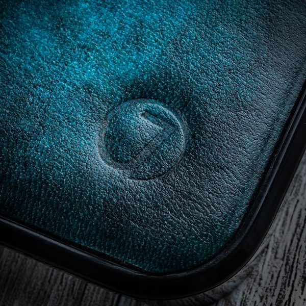 Пластиковий чохол бампер зі натуральної шкіри Solid для Samsung Note Series ручне фарбування | Синій SKU0021-2 фото