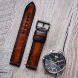 Broun genuine leather strap for Apple Watch (series 9/8/7/SE/6/5/4/3/2) SKU0040-20 photo